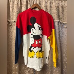 Disney Store Mickey Mouse Color Block Spirit Jersey Long Sleeve Shirt-Small